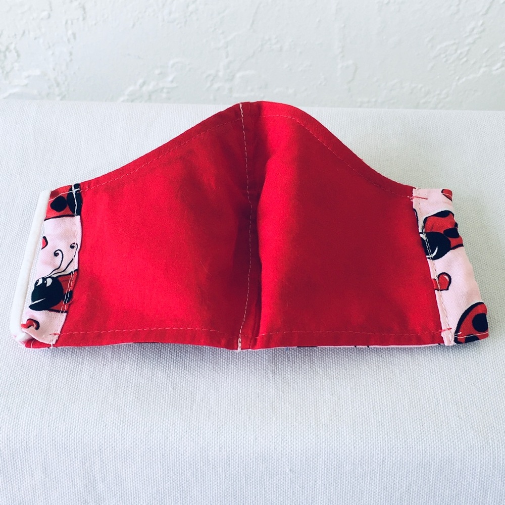3 FOR $29 FACE MASK RED BLACK LADY BUGS PINK - Picture 7 of 8
